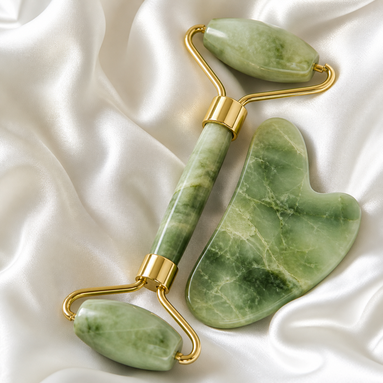Jade roller and gua sha set